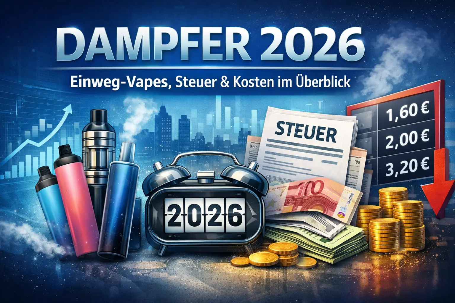 Dampfer 2026: Einweg-Vapes, steigende Steuern und Kosten im Überblick